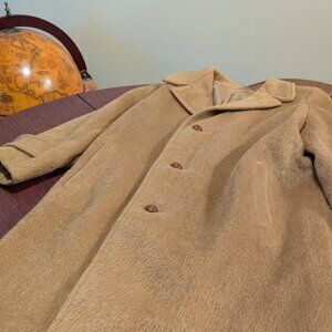 Vintage Tan Mohair Overcoat – Size 36 short–  Pure Wool